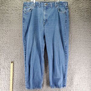 Carhartt Jeans Mens Size 44x30 Blue Relaxed Fit Durable 100% Cotton Classic